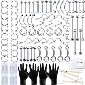 TKKUY kit front layout showing all 131 pieces for versatile piercing use