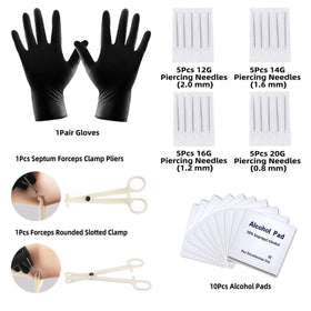 TKKUY needle gauges layout with 12G 14G 16G 20G for precise piercing choices