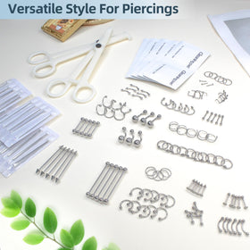 TKKUY nose stud and labret set illustrating multiple style options