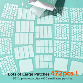 TKTK display of seven patch sizes for versatile blemish coverage