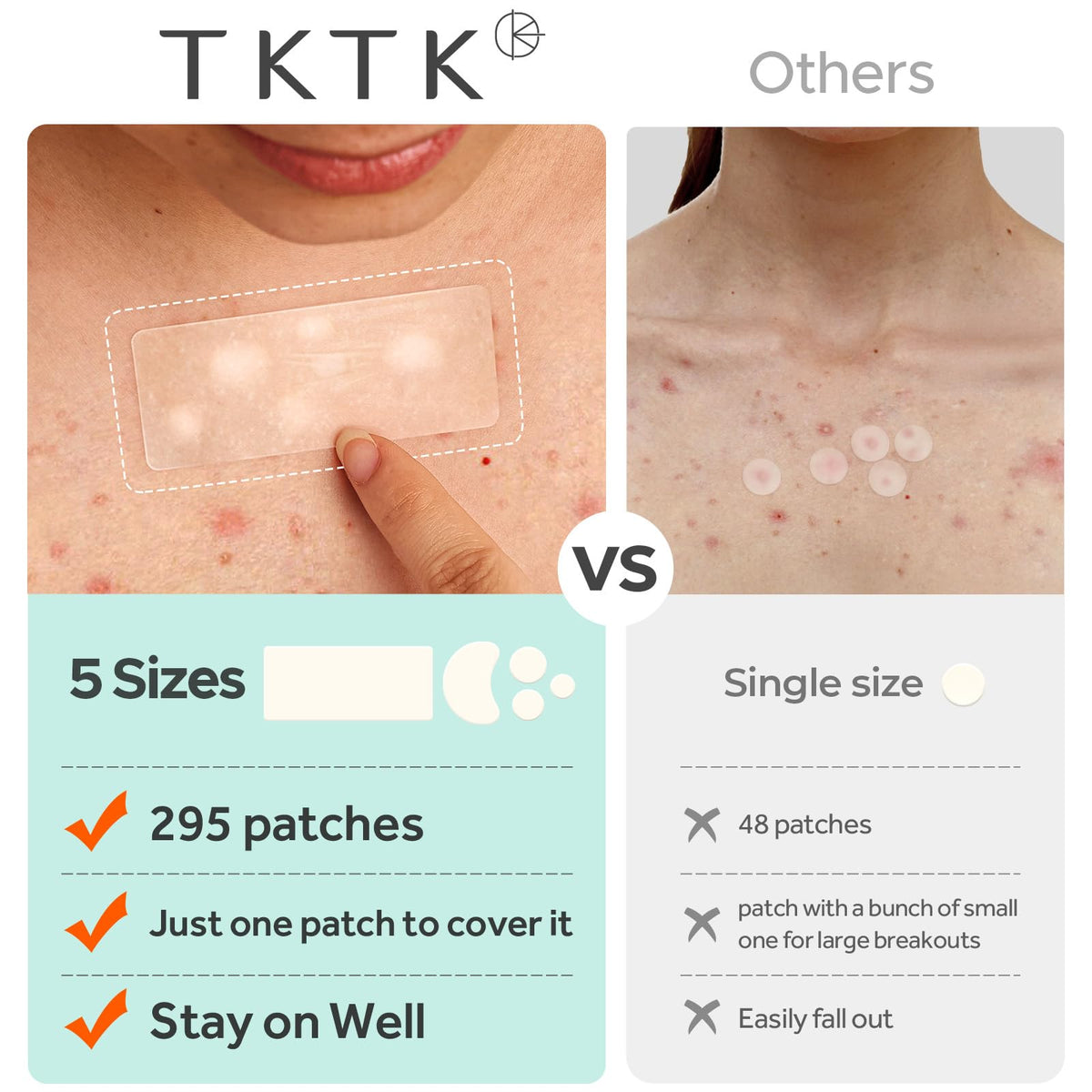 TKTK large patch covering back blemishes showing body-use benefit