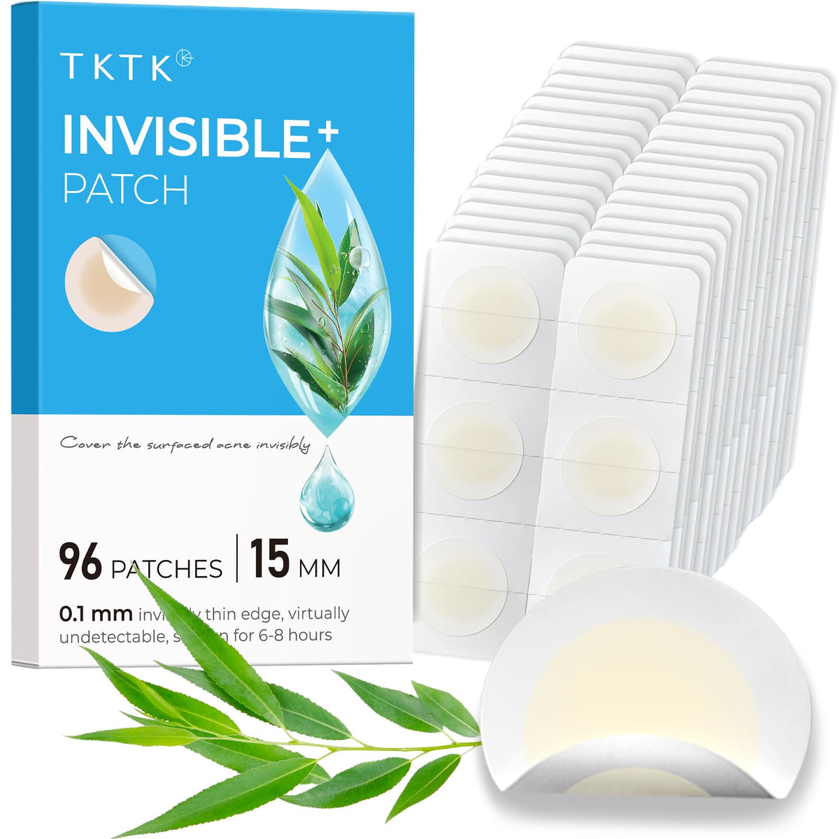 TKTK front packaging showing 96-count pack and branding benefit: long-lasting supply