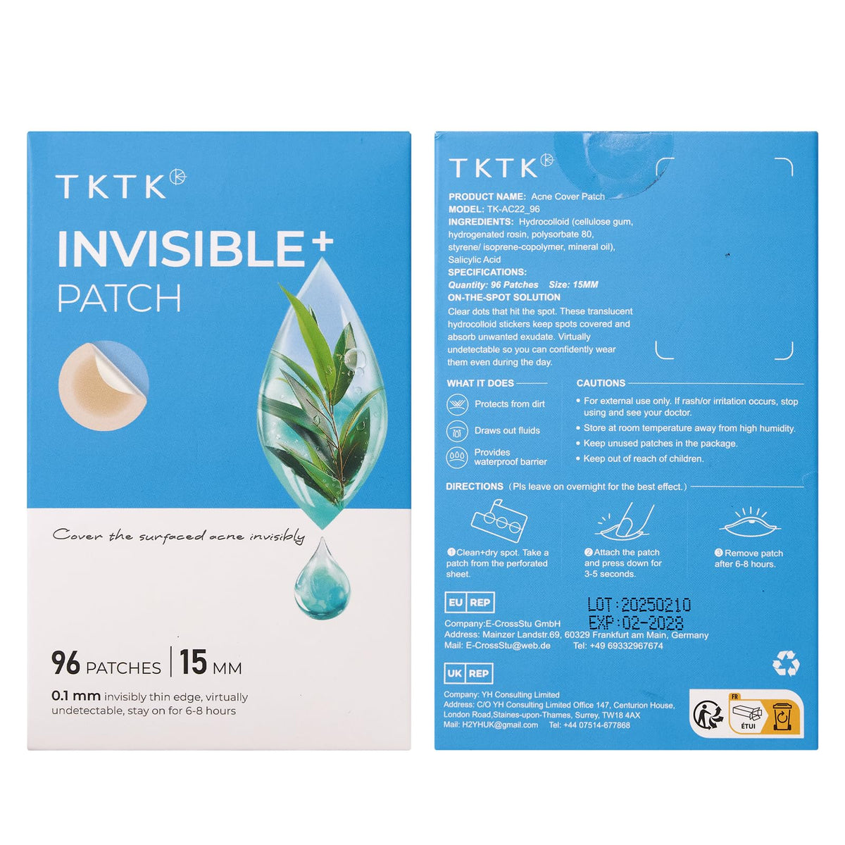 TKTK patches on a vanity near mirror showing ready-to-use everyday skincare