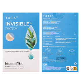 TKTK patches on a vanity near mirror showing ready-to-use everyday skincare