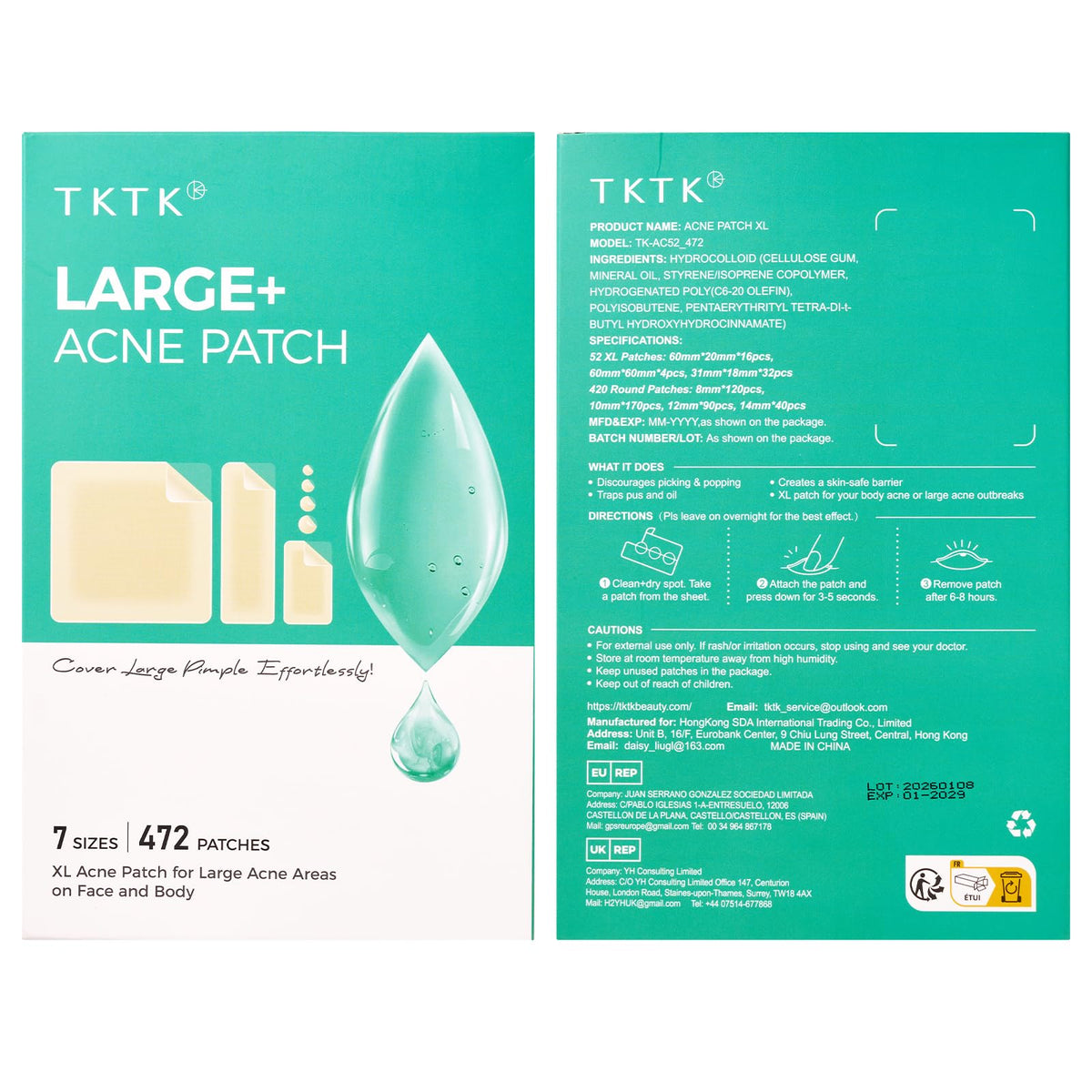 TKTK patch worn overnight in lifestyle setting for low-visibility care