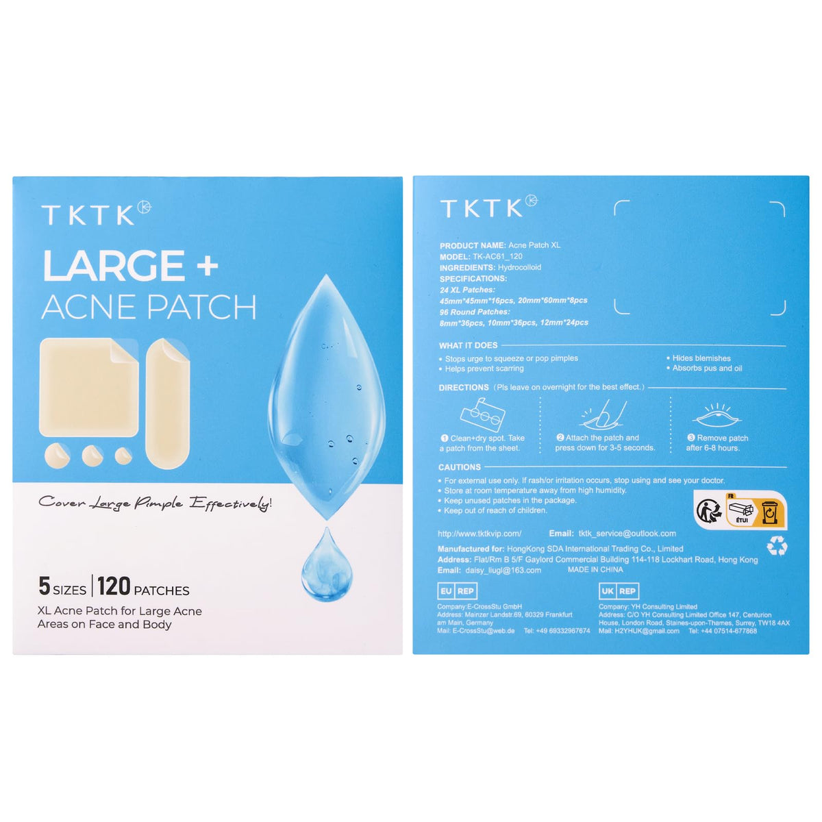 TKTK open packaging with patches visible for quick, easy access