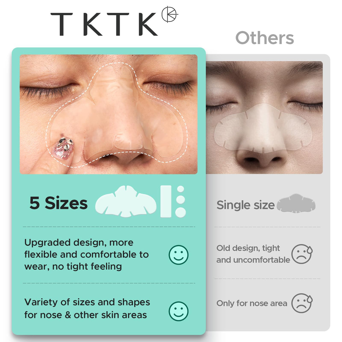 TKTK rectangular strip on forehead showing broader coverage