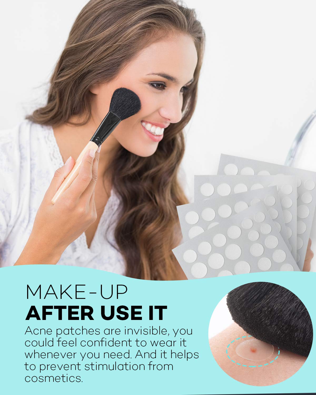 TKTK patch under light makeup blending discreetly while protecting spot