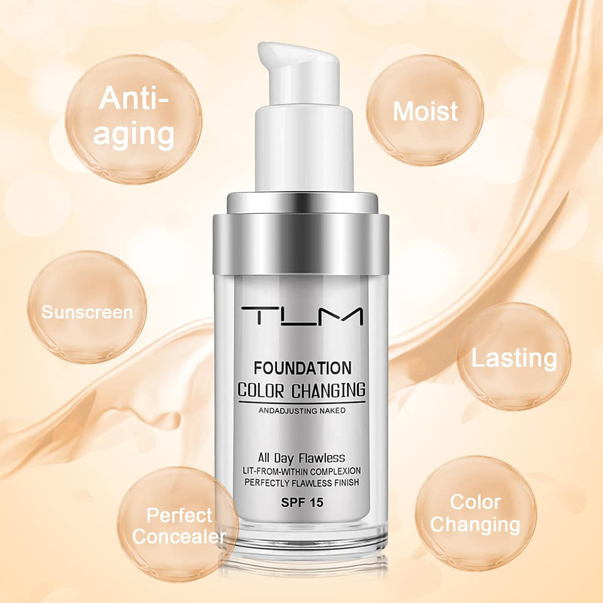 TLM application on cheek illustrating seamless blending for even coverage