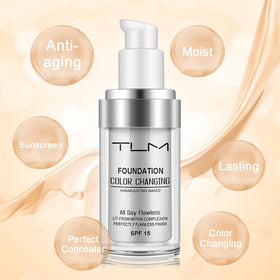 TLM application on cheek illustrating seamless blending for even coverage