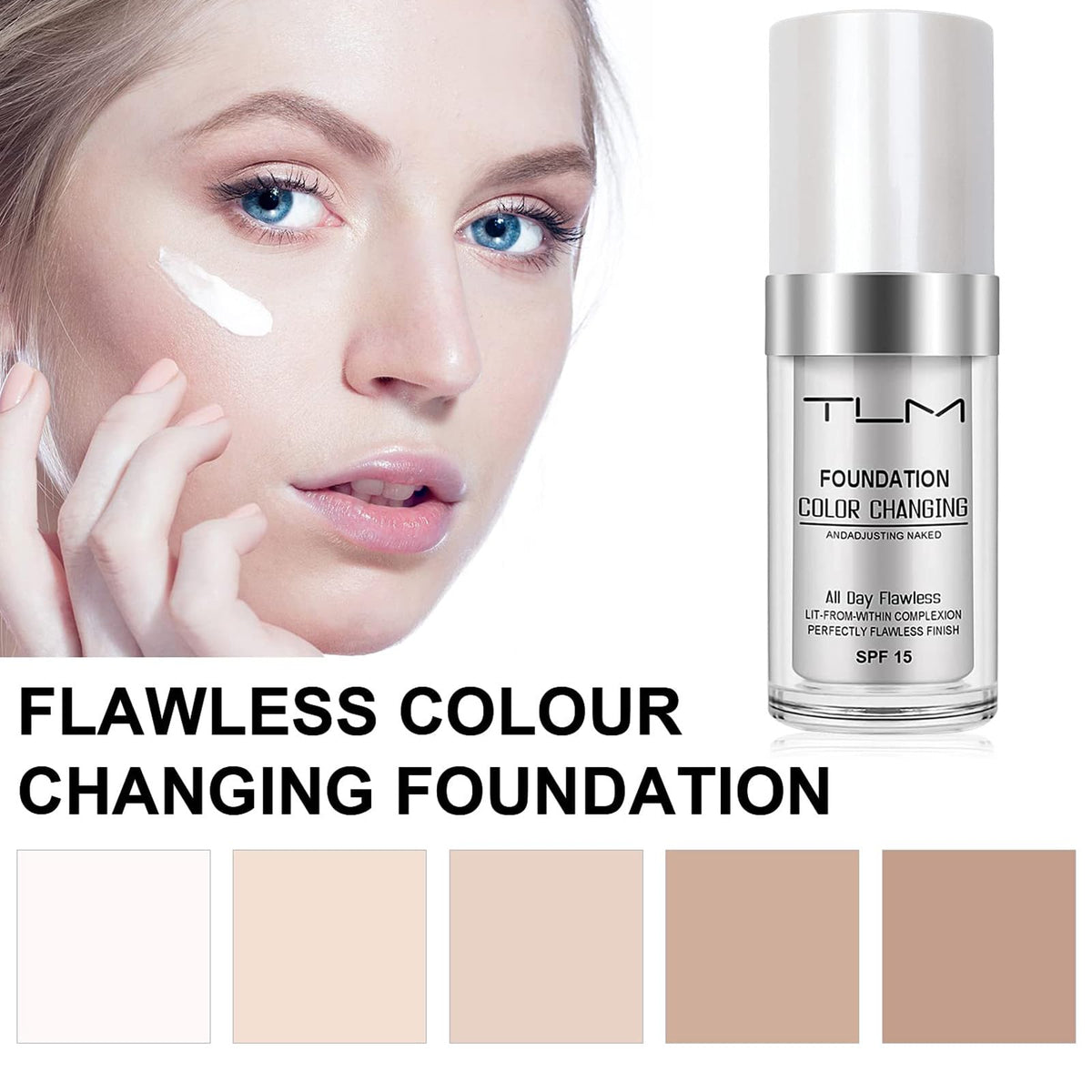 TLM shade on wrist blend demonstrating color-changing match for natural look