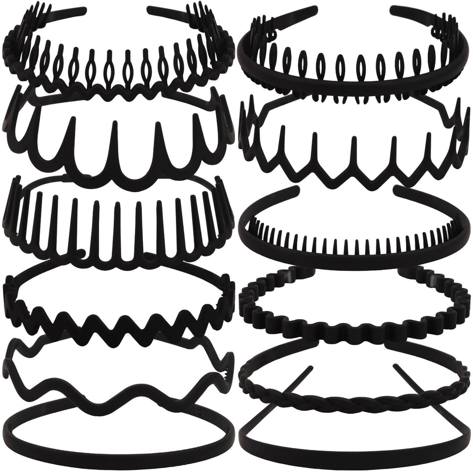 TOBATOBA front pack showing 12 black headbands, quick styling solution