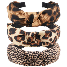 TOBATOBA front view of three leopard headbands shows stylish set and easy gifting