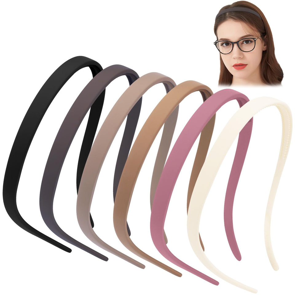 TOBATOBA front view of six-piece headband set showing colors and shape, comfortable choice