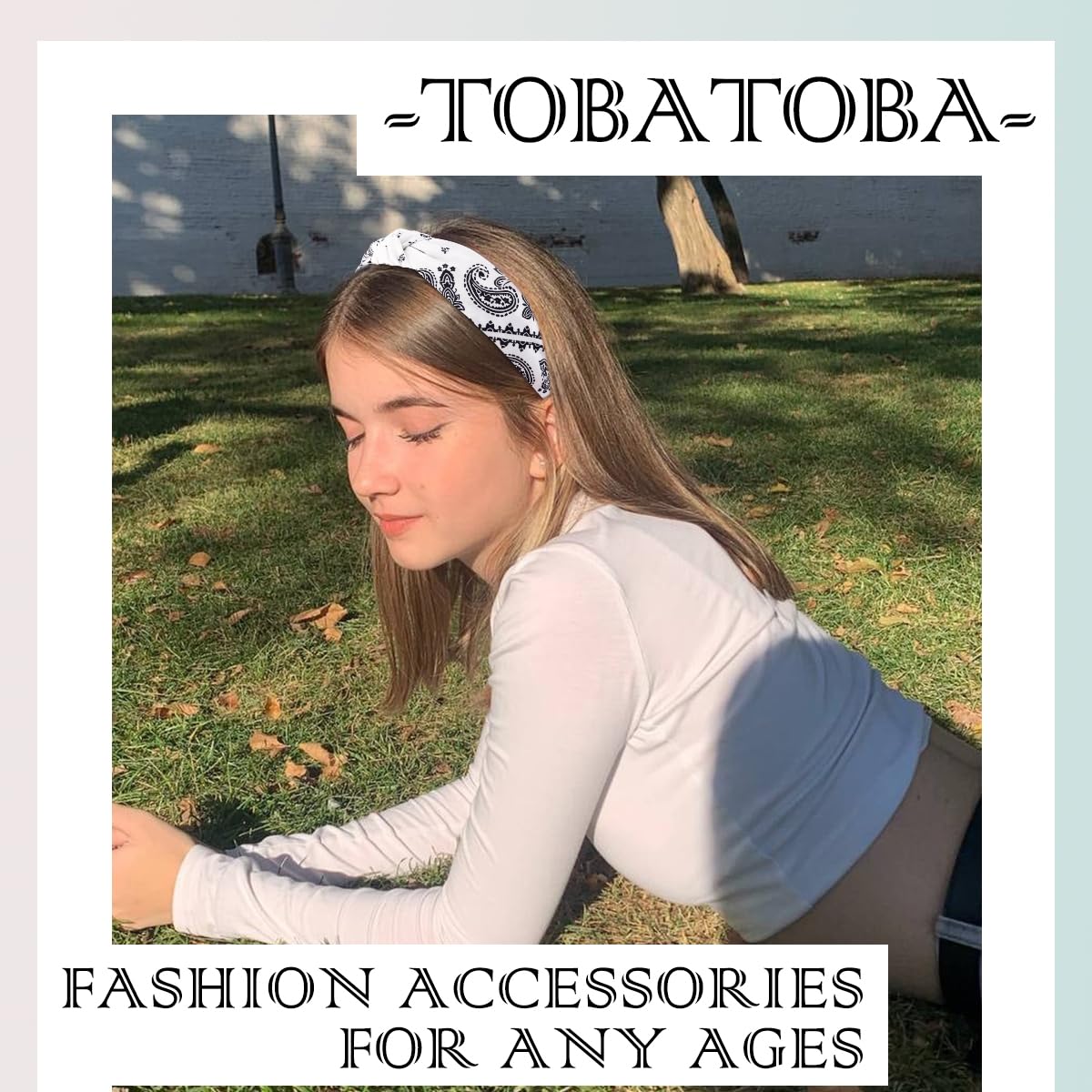 TOBATOBA headband held in hand showing size and travel-friendly convenience