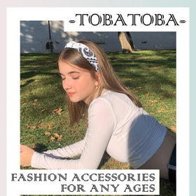 TOBATOBA headband held in hand showing size and travel-friendly convenience