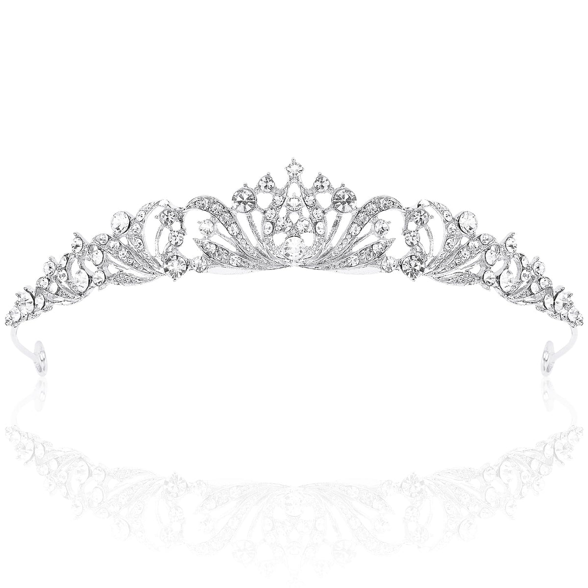 TOBATOBA silver tiara front view showcasing elegant crown and sparkle