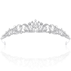 TOBATOBA silver tiara front view showcasing elegant crown and sparkle