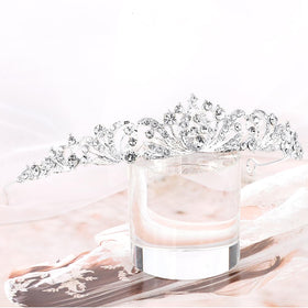 TOBATOBA tiara close-up crystal detail highlighting precise craftsmanship