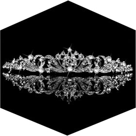 TOBATOBA tiara styling with veil and bouquet enhancing bridal ensemble