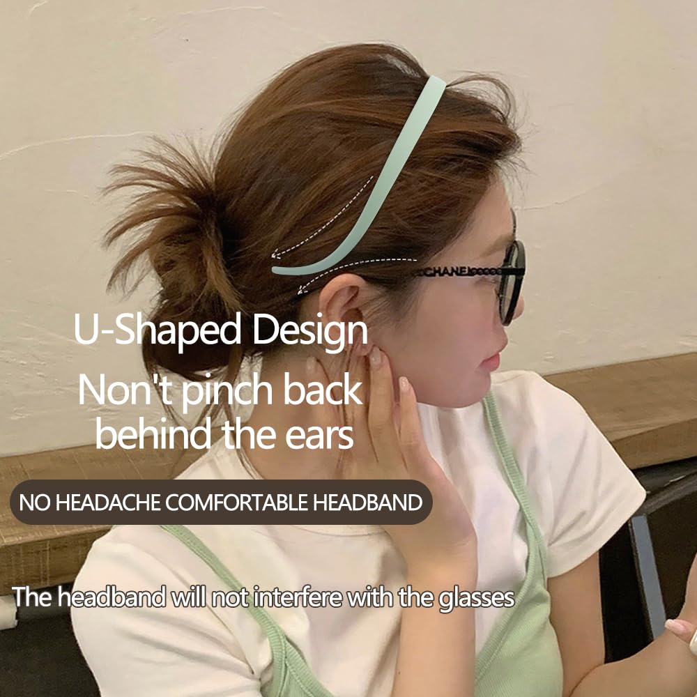 TOBATOBA u-shaped headband close-up showing comfort fit around frames