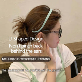 TOBATOBA u-shaped headband close-up showing comfort fit around frames