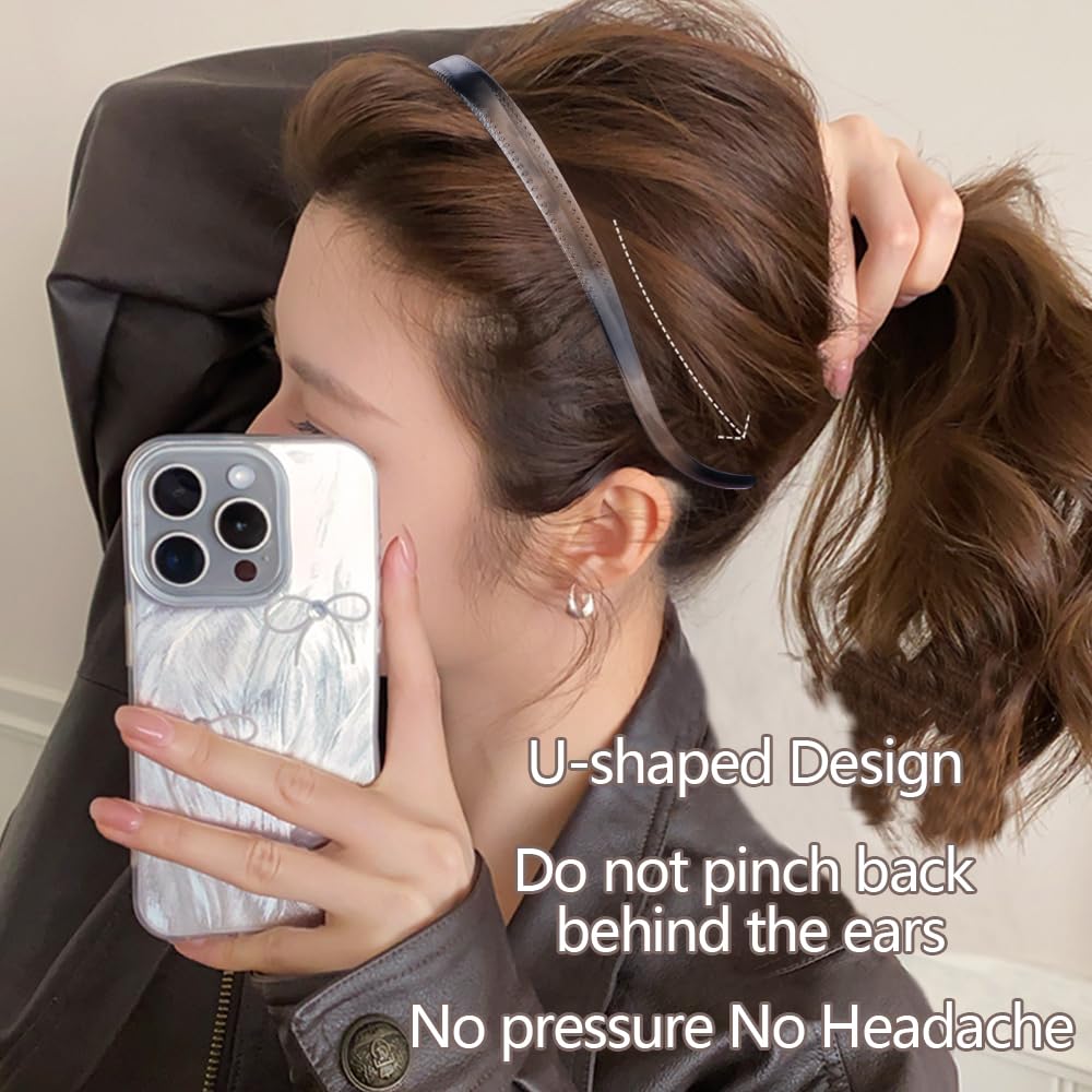 TOBATOBA headband paired with square sunglasses illustrating no-pressure use