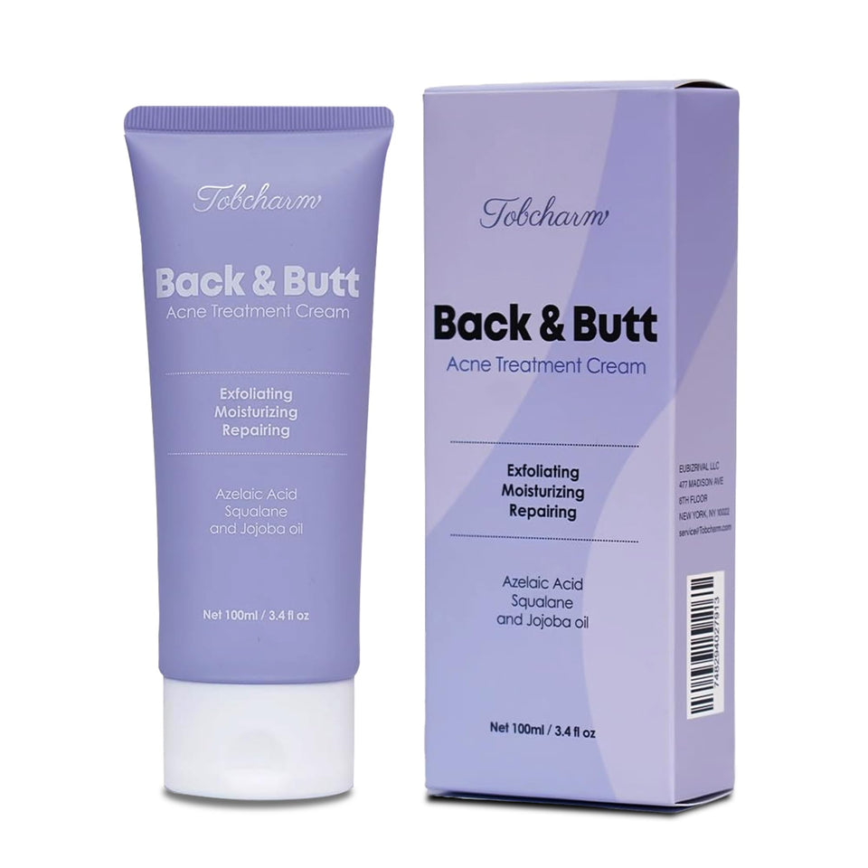 Tobcharm front packaging showing product and benefits for clear body skin