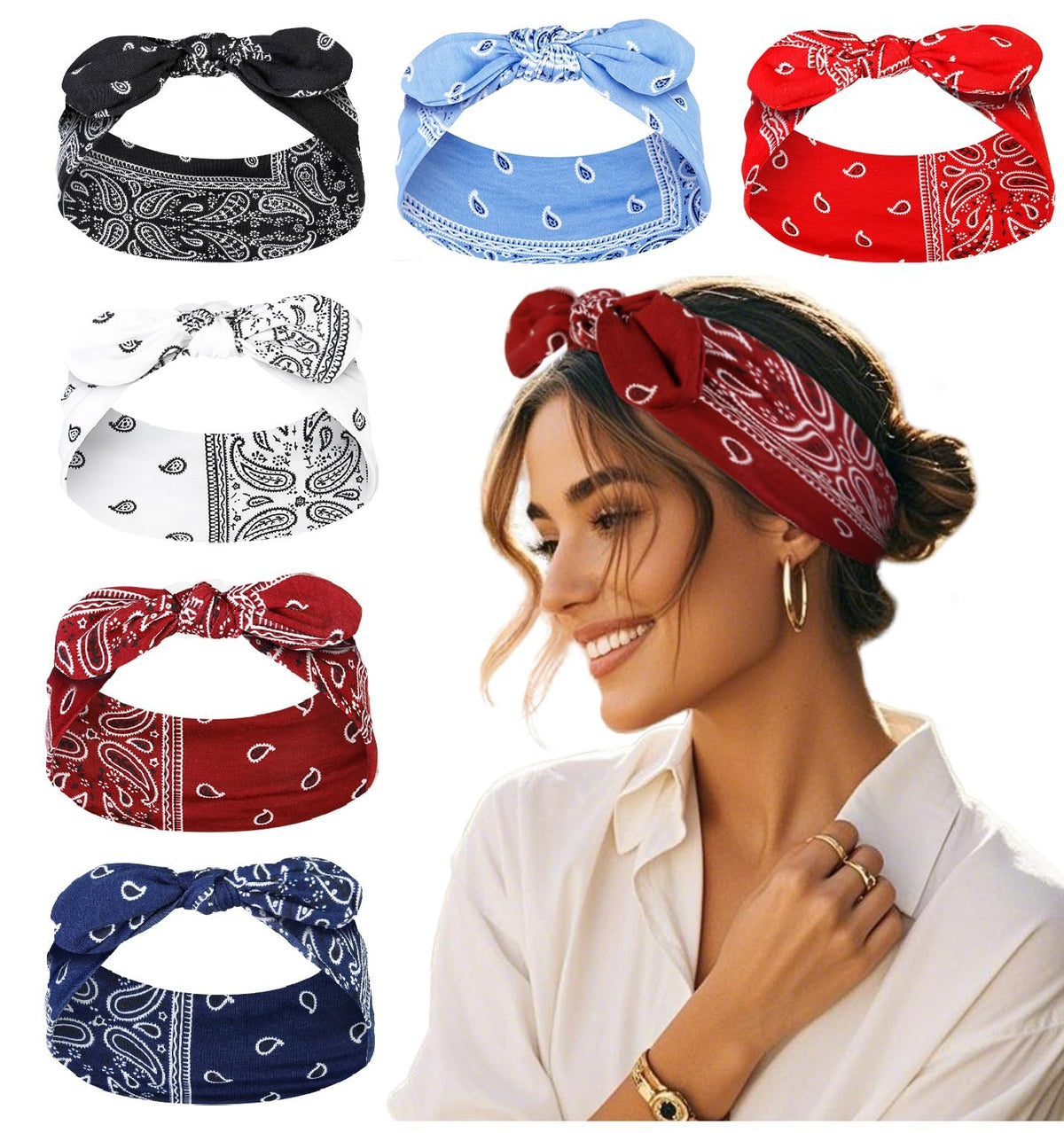 Tobeffect front packaging showing six paisley headbands and benefits