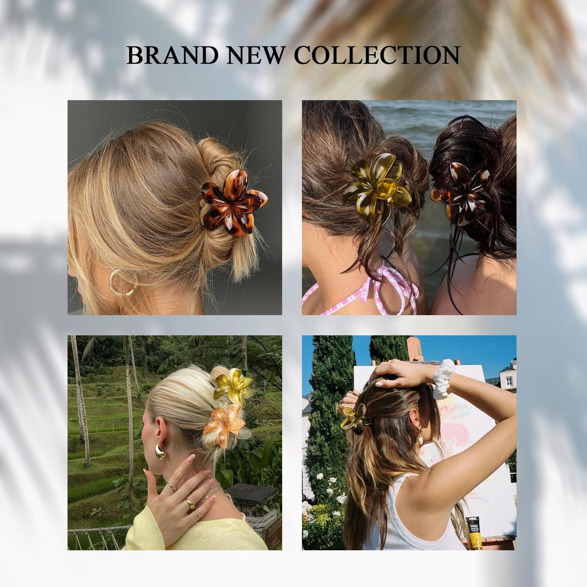 Tobeffect flower clip worn in a half-up hairstyle adding feminine style and stability