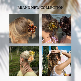 Tobeffect flower clip worn in a half-up hairstyle adding feminine style and stability