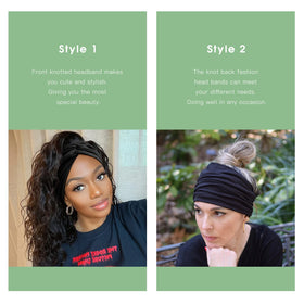 Tobeffect headband beside ruler showing 7 inch width for fuller coverage