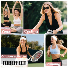Tobeffect multicolor headbands stacked to display outfit-matching color options