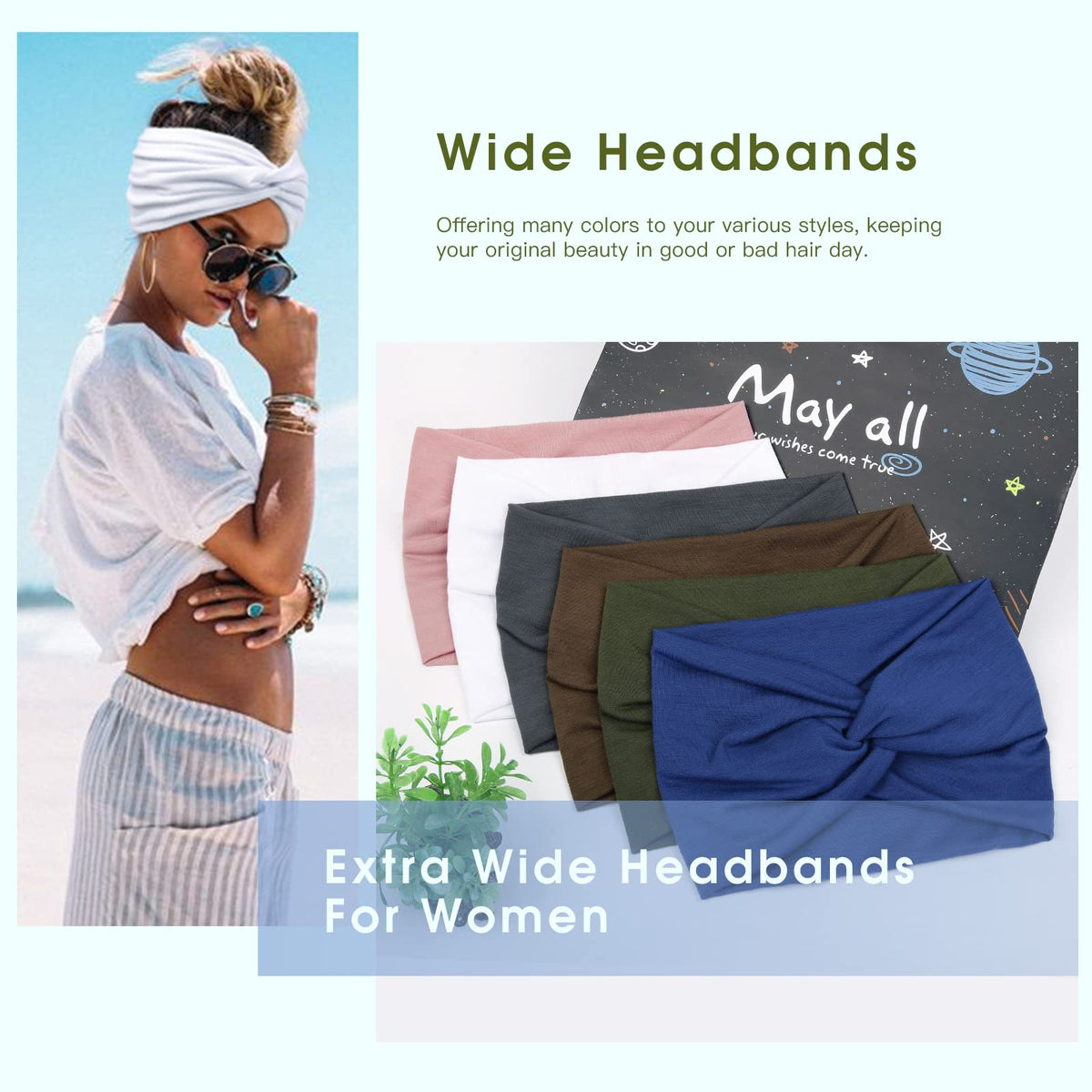 Tobeffect model wearing headband during yoga showing secure non-slip hold