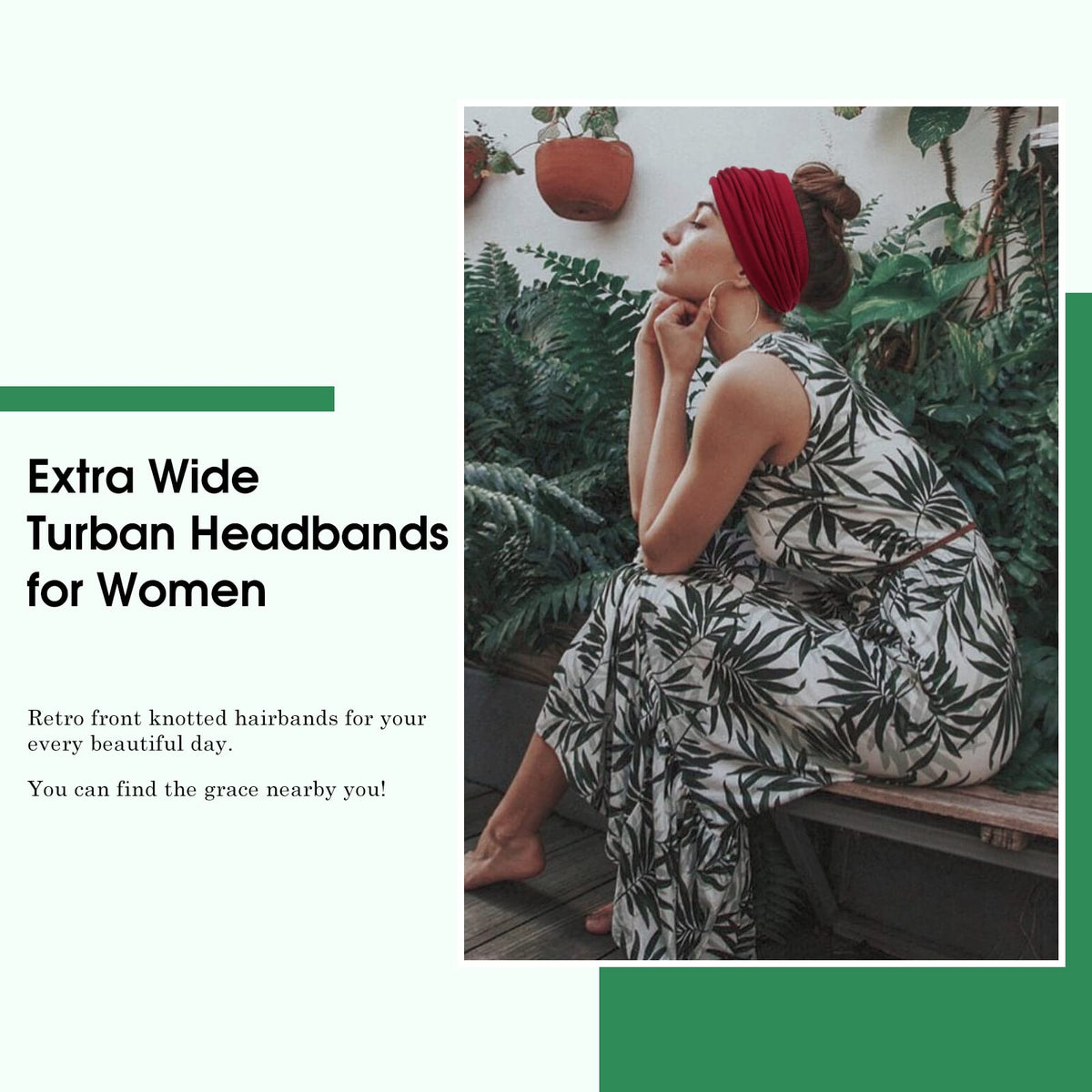 Tobeffect headband worn with ponytail demonstrating secure non-slip hold during activity