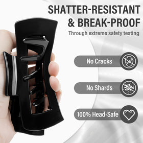 TOCESS next to hand to show 4.3-inch size and large hair capacity