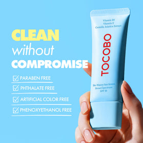 TOCOBO tube next to ruler showing 1.35 fl oz compact scale