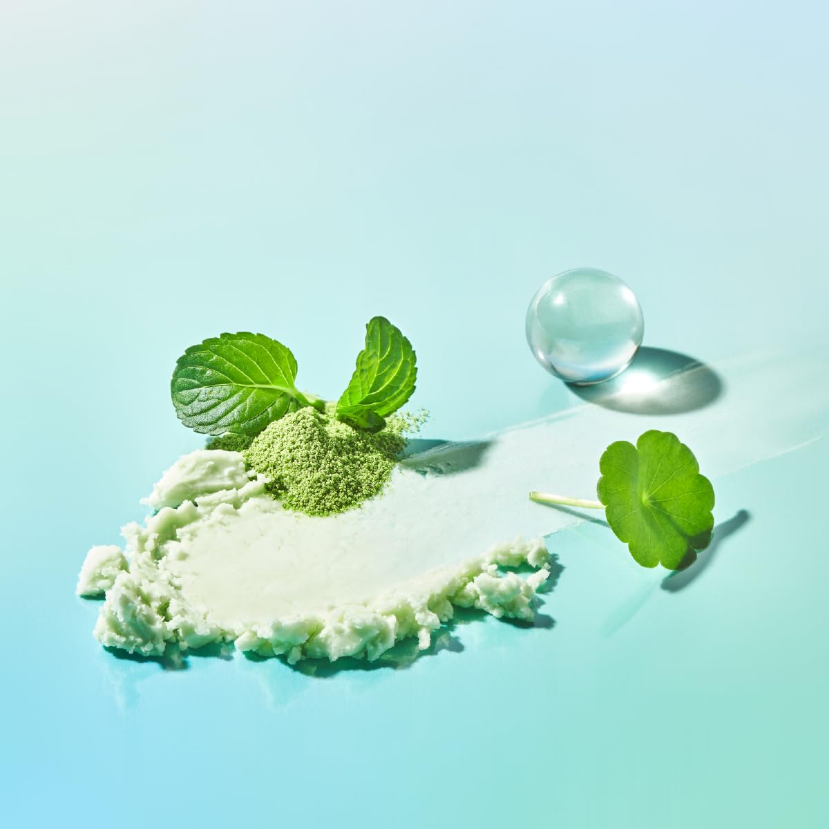 TOCOBO close-up of centella leaves highlighting soothing ingredient benefit