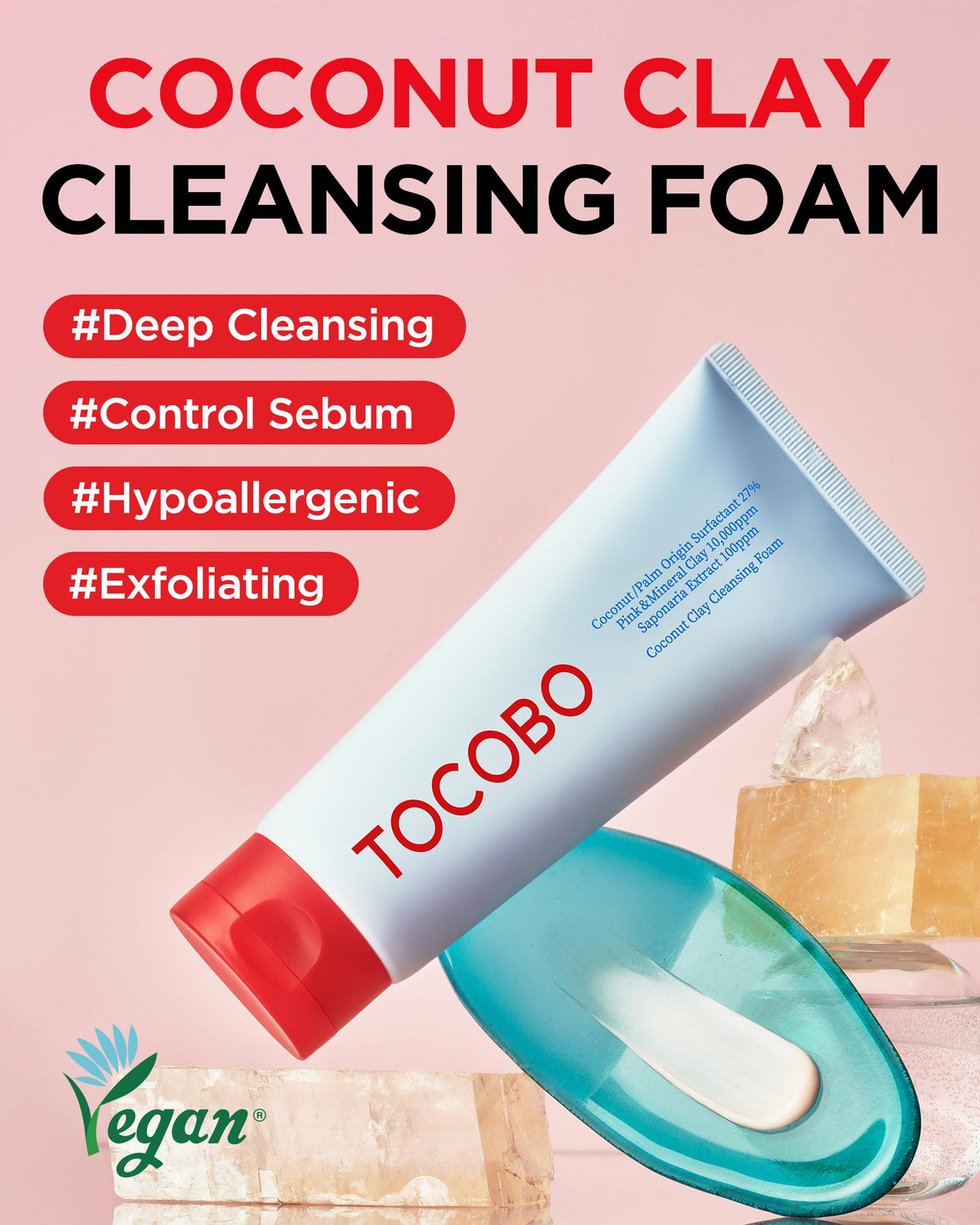 TOCOBO close-up of creamy foam texture demonstrating gentle lather