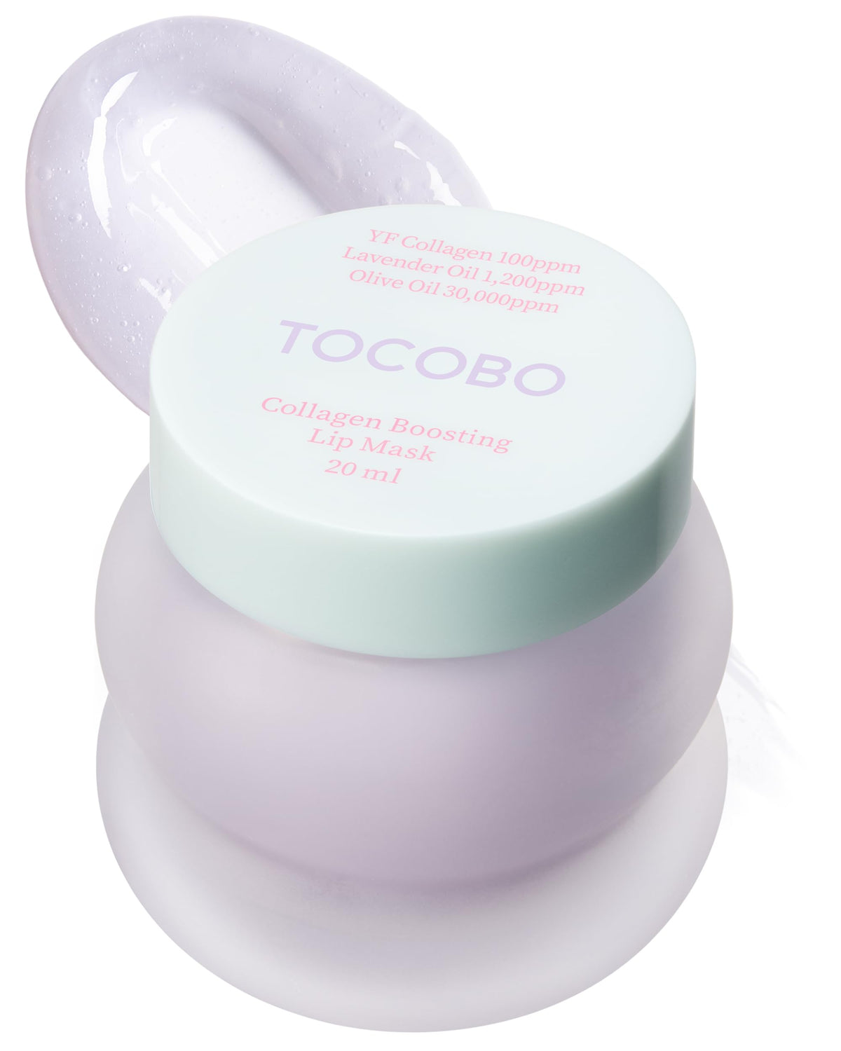 TOCOBO front jar view showing label and lavender scent, highlights overnight hydration
