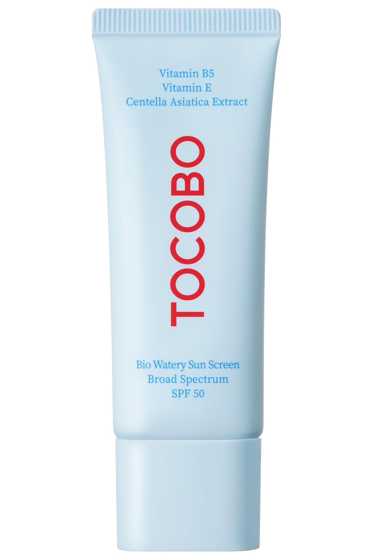TOCOBO front tube showing product and SPF 50 for daily protection