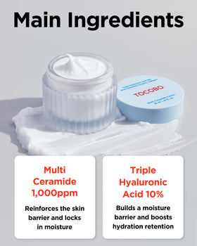 TOCOBO cream held in hand to show 50ml scale and travel-friendly benefit