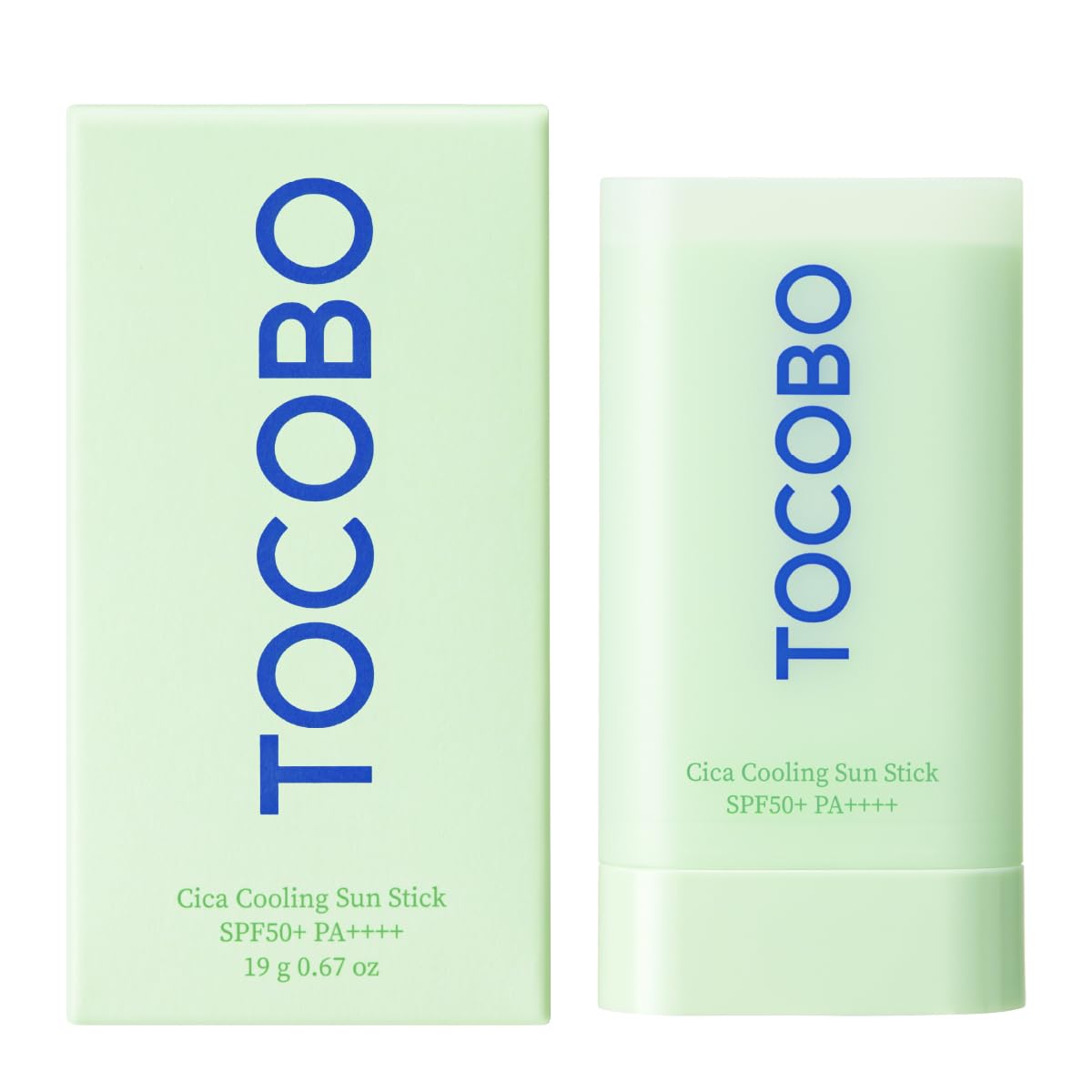 TOCOBO sun stick front packaging showing SPF50+ protection benefit