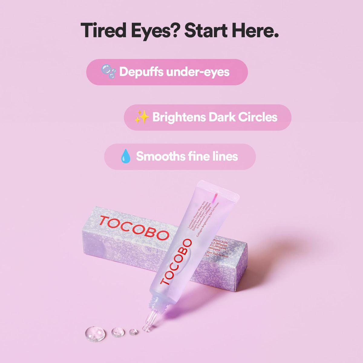 TOCOBO gel swirled on fingertip ready to apply for quick absorption