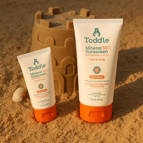 Toddle splash image proving water-resistance and reliable protection during swims