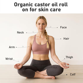 TOGOLIUN castor oil glass bottle label closeup showing purity