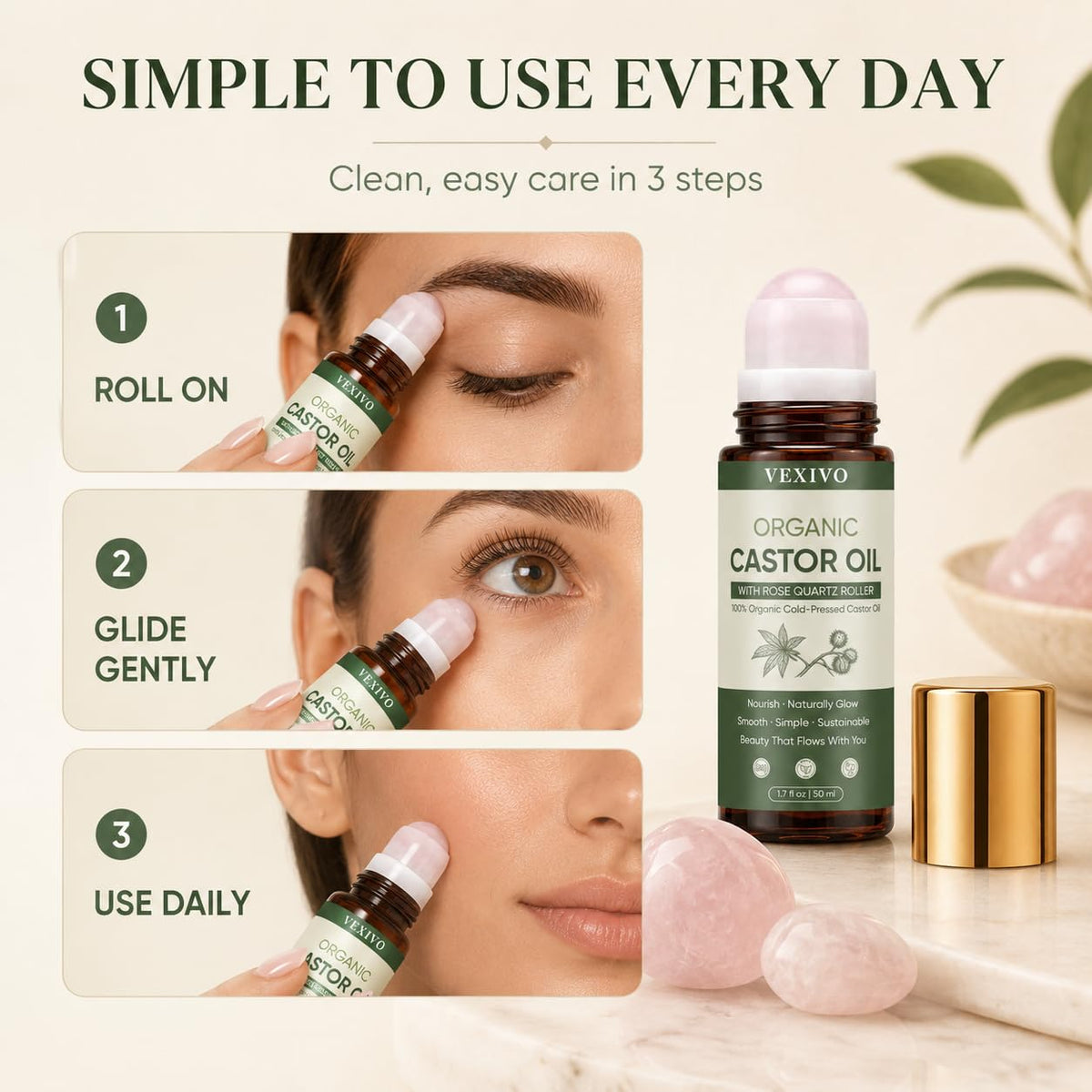 TOGOLIUN Vexivo in a nighttime skincare setup for soothing pre-sleep ritual
