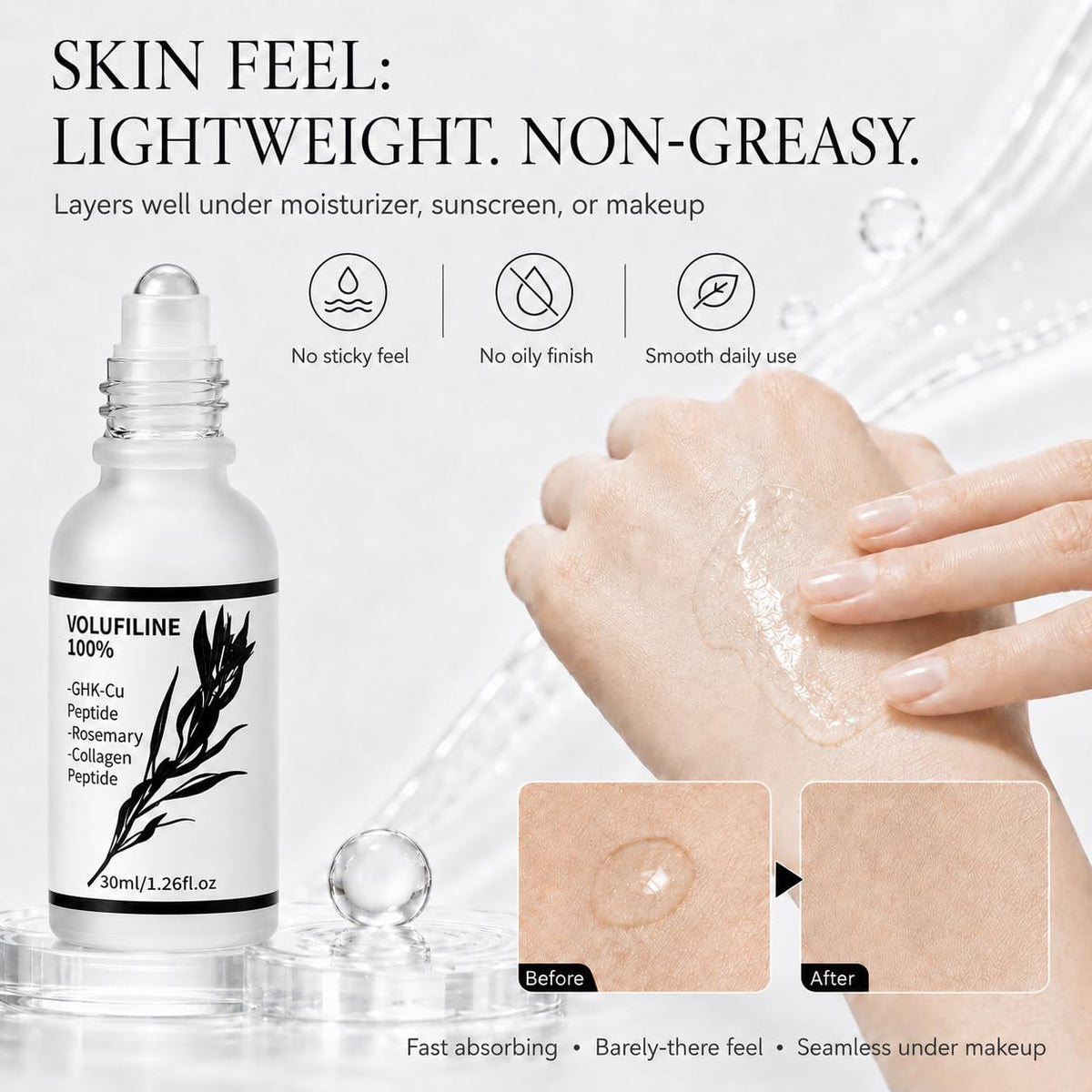 ToKuaigo applied under eye with gentle roll for targeted hydration
