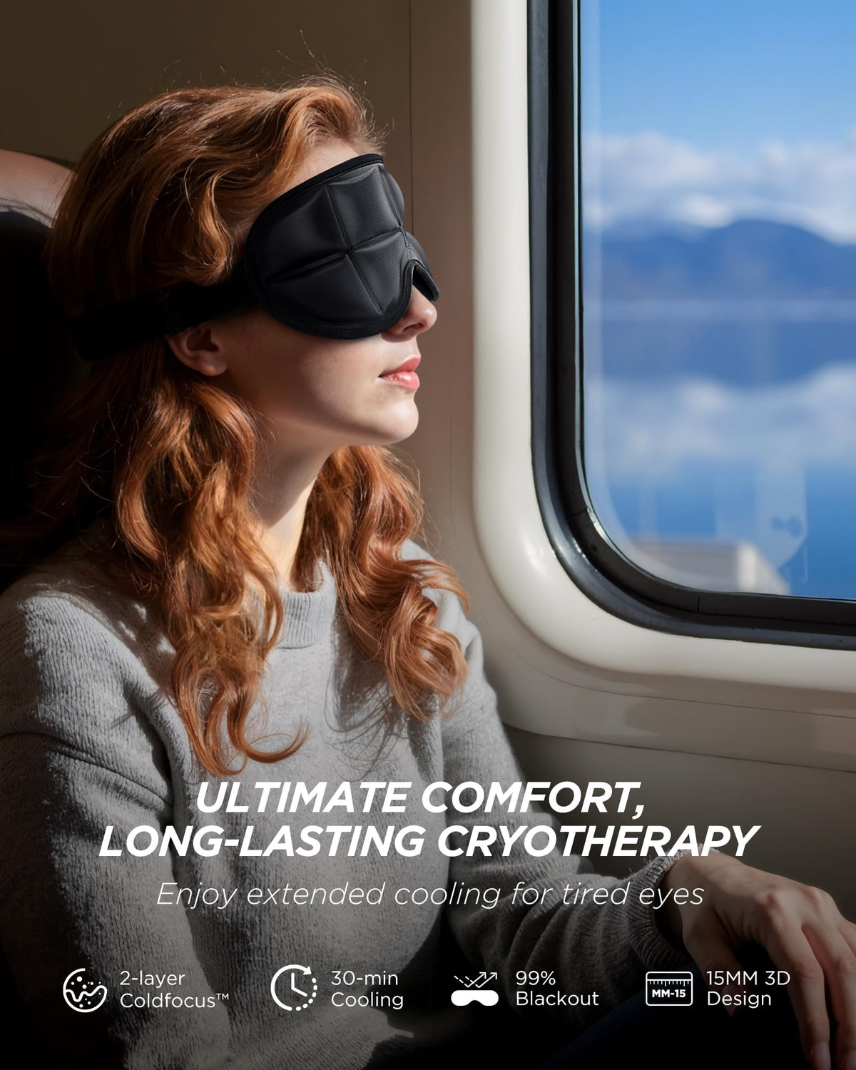 Tolaccea close-up of 3D contoured eye cavities for pressure-free comfort