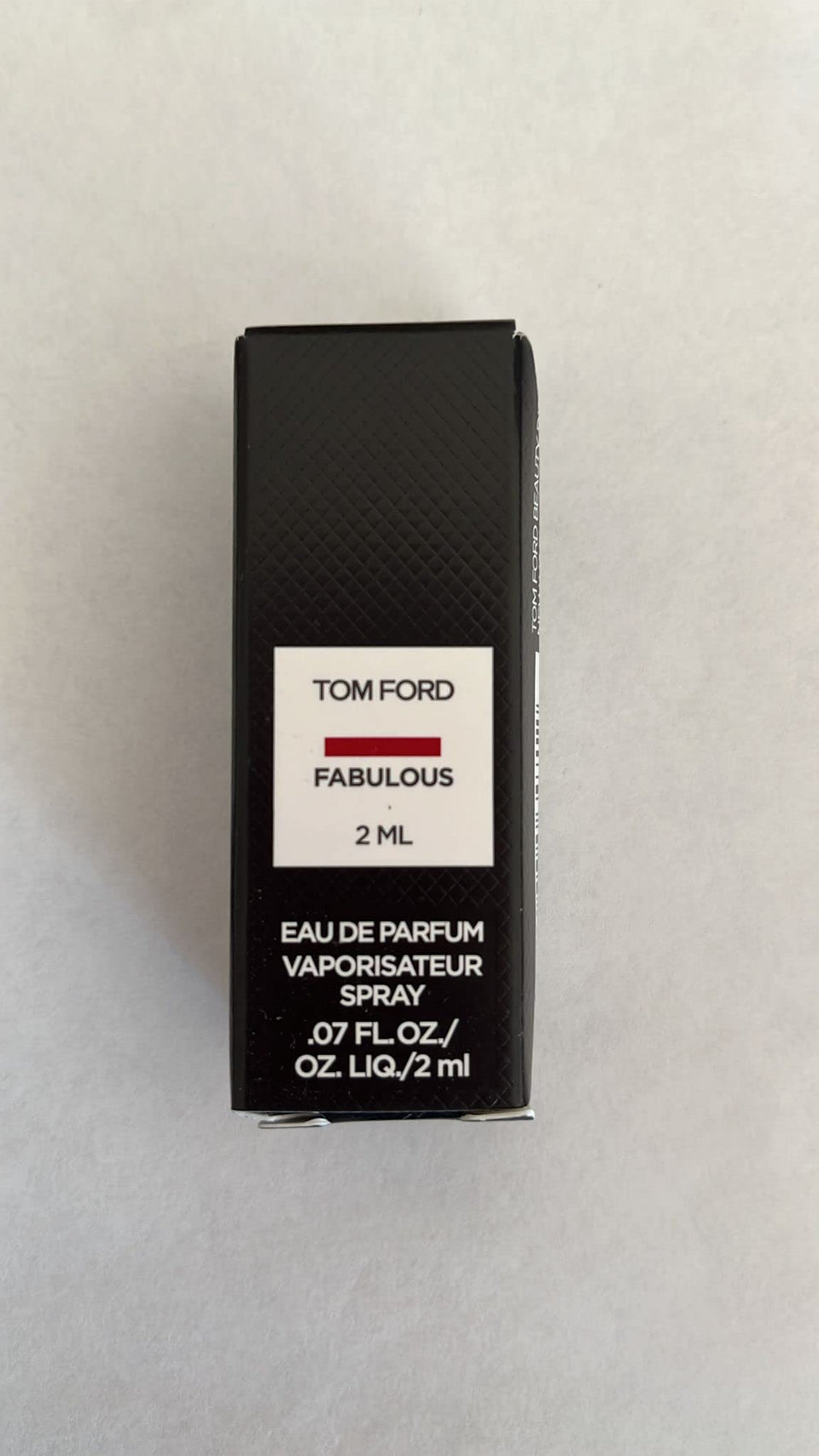 Tom Ford Fabulous sample vial front view showing label and compact size for easy testing